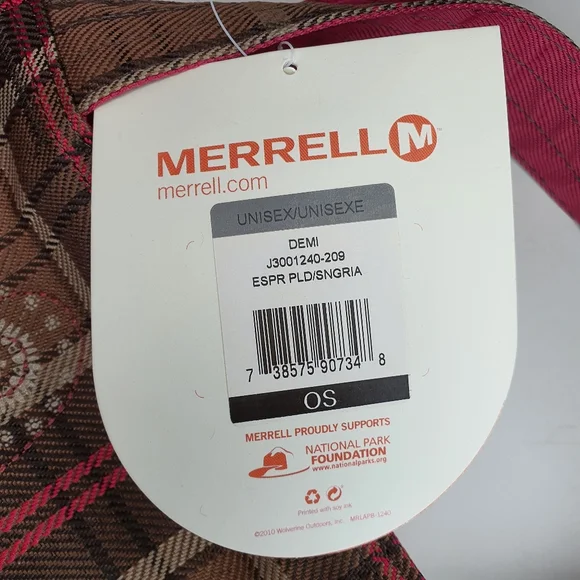 Merrell Large Tote Bag Plaid Brown Reversible tote bag NWT - Picture 9 of 11